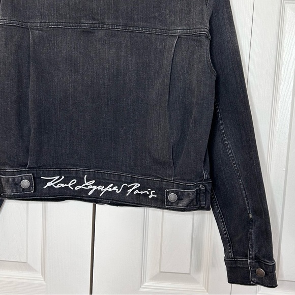 Karl Lagerfeld Black Denim Jacket XS - Picture 11 of 13